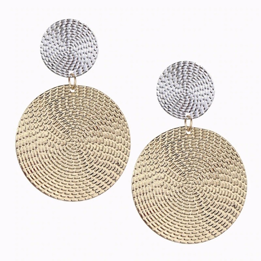 NEW!💙💎GOLDEN💛SILVERY💛MODERN💛BIG💛CIRCLES!💎💙 - Picture 2 of 10